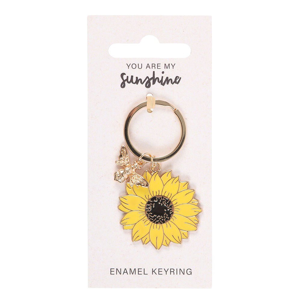 Sunflower & Bee Keyring - Jones Home & Gift from thetraditionalgiftshop.com