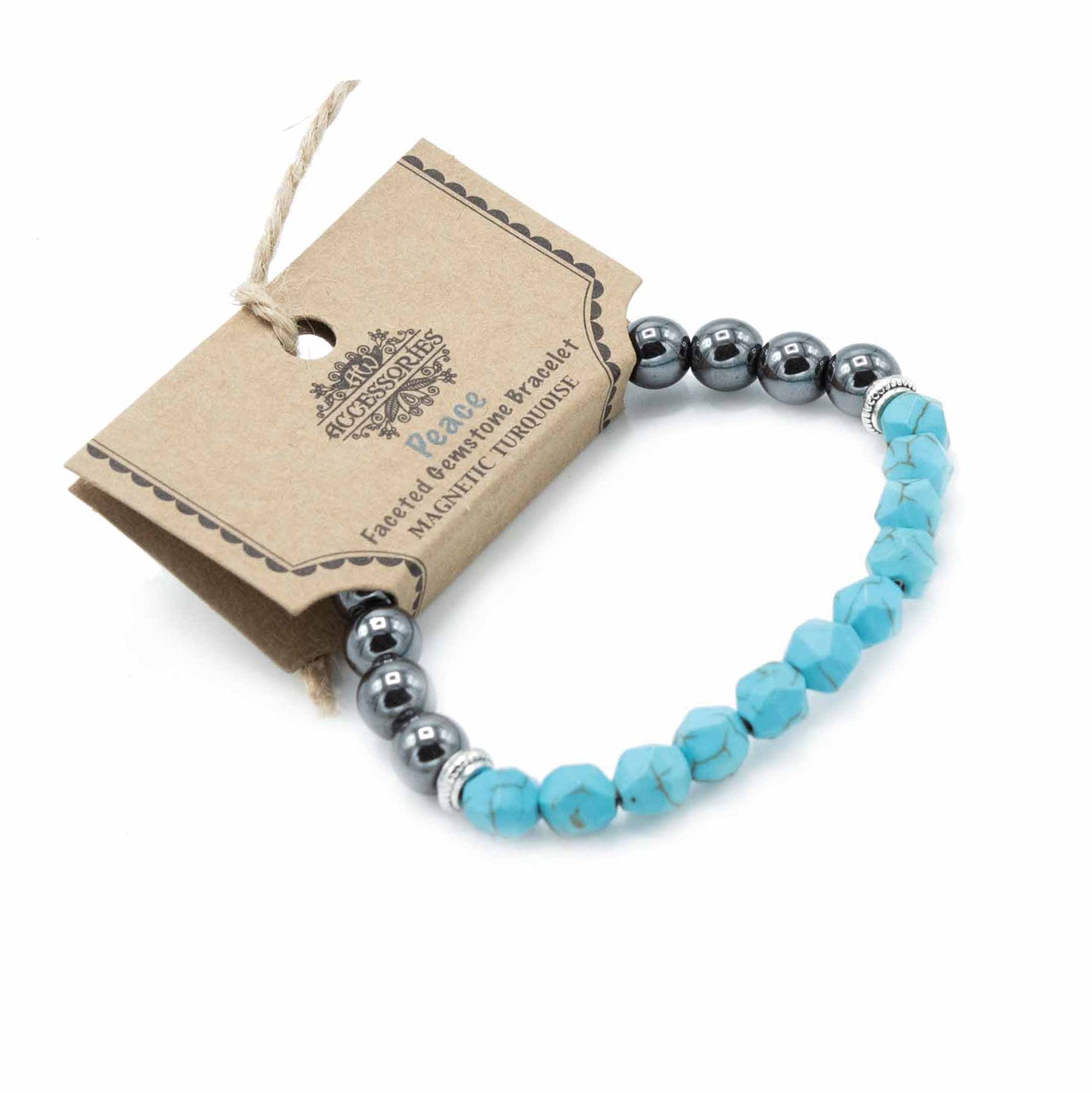 Turquoise Faceted Gemstone Bracelet - Gemstone Bracelets from thetraditionalgiftshop.com