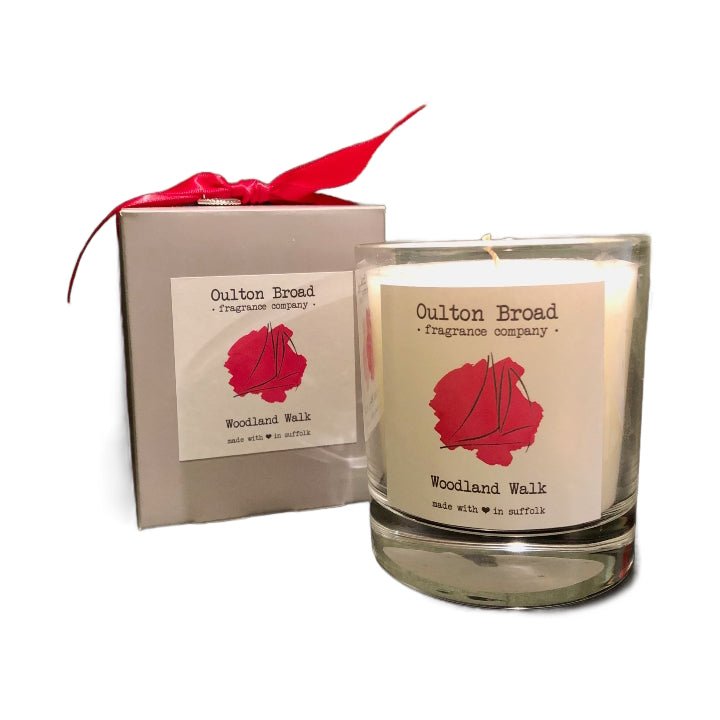 Woodland Walk Glass Jar Candle - Oulton Broad Fragrance Company from thetraditionalgiftshop.com