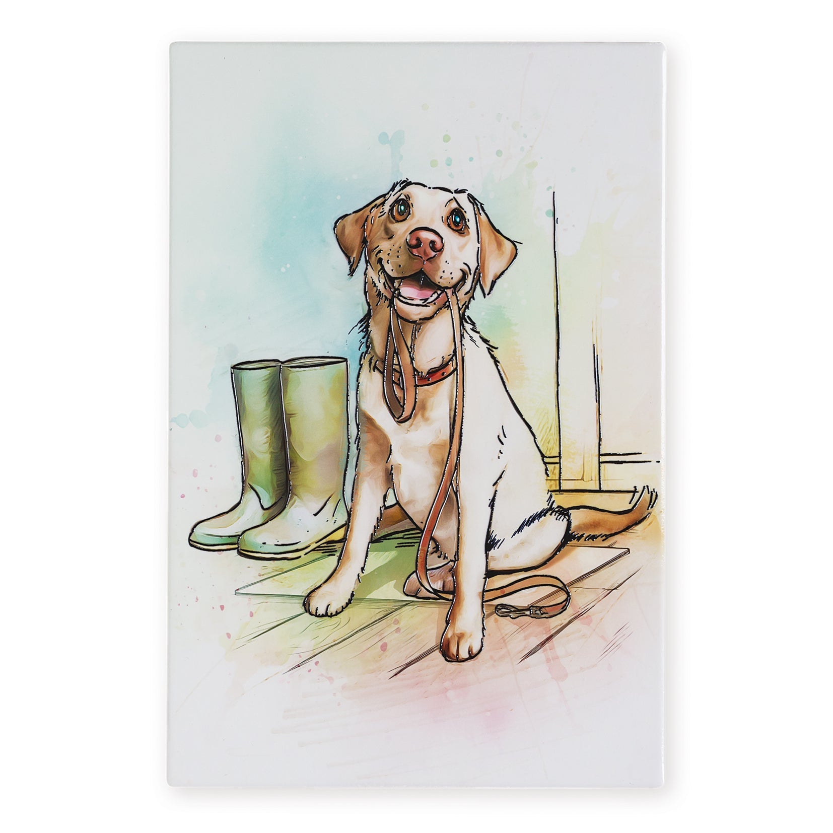 Yellow Labrador Ceramic Art Tile - Art of Arora from thetraditionalgiftshop.com