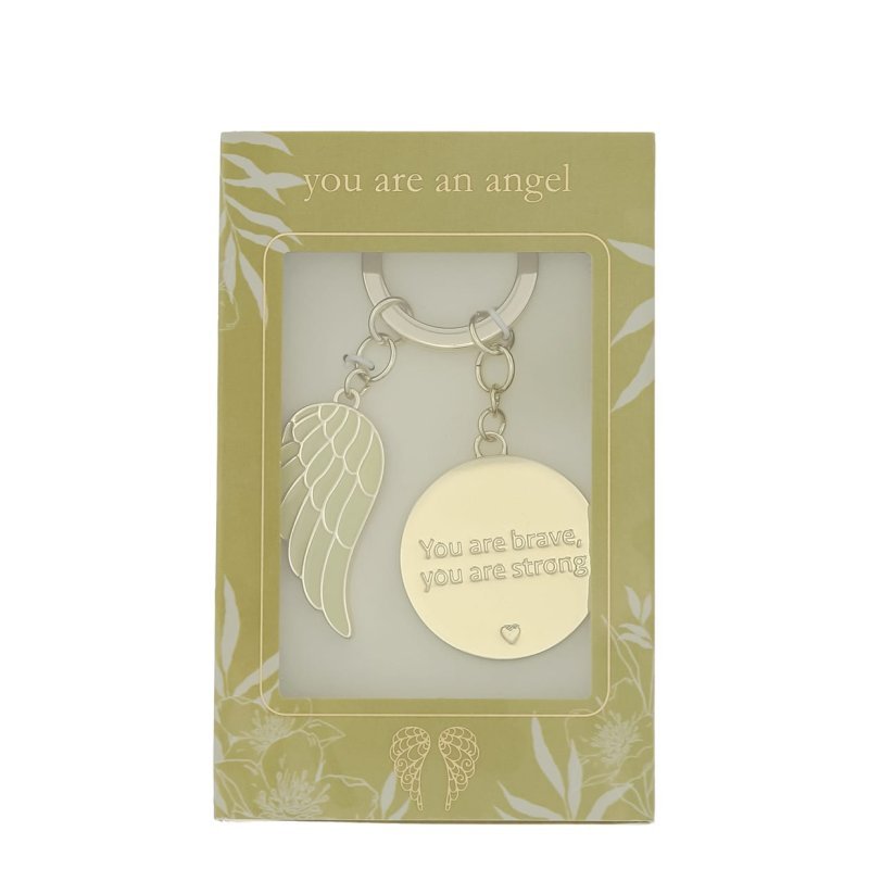 You Are Brave Angel Wing Boxed Keyring - You Are An Angel from thetraditionalgiftshop.com